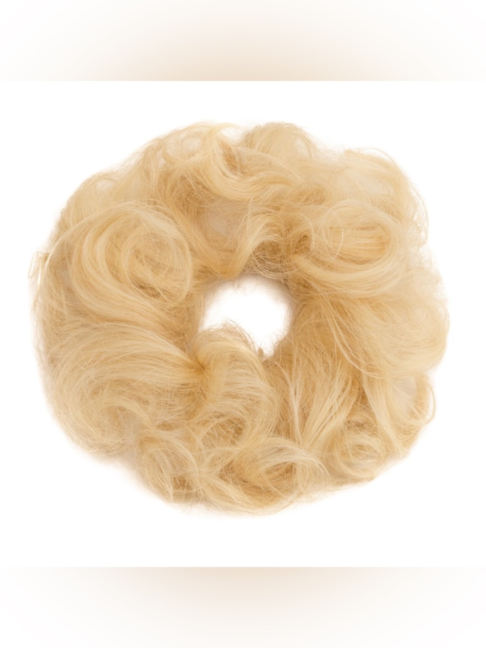 HUMAN HAIR Curly Blonde Bun Scrunchie Hairpiece NWT